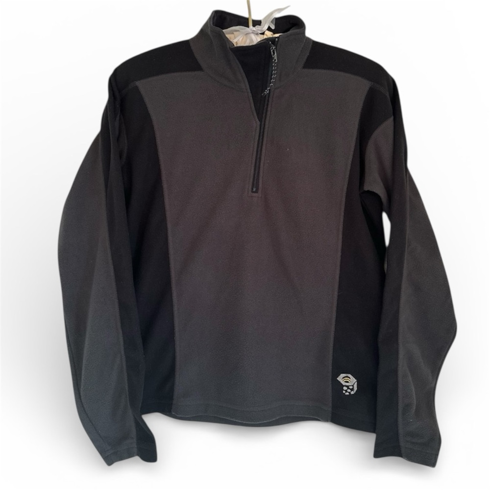 Mountain Hardwear Women's Sz XS 1/4 Zip Pullover Black Gray Made‎ in USA Vintage